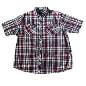North River Outfitters Short‎ Sleeve Plaid Shirt XL